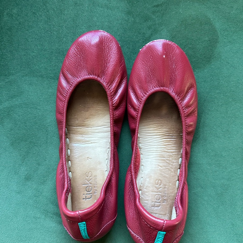 Tieks Maroon Leather Flats